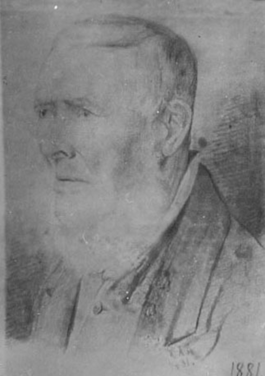 Anno Domkirkeodden, TEGNING, PORTRETT: NILS HUSE, 1808-1890, UTVANDRET TIL USA, HUSE NORDRE, ROMEDAL,