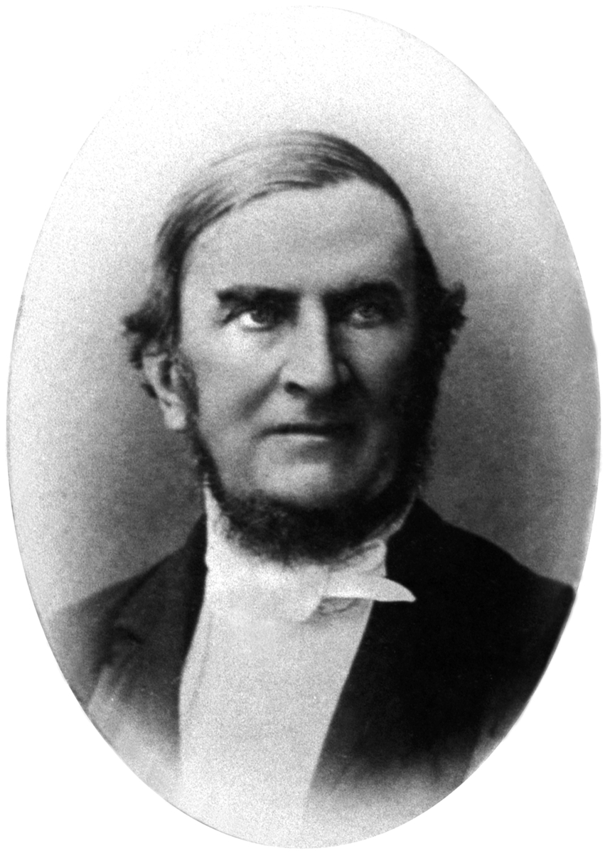 Anno Domkirkeodden, MONTASJE: ROMEDAL KIRKE, PREST TIL VENSTRE: WILHELM JULIUS KLEIST GEDDE 1872 - 1900, TIL HØYRE: KIRKEVERGE C. BORCHREVINK 1875 -1881. VILHELM JULIUS GEIST GEDDE VAR RESIDERENDE KAPELLAN I OTTESTAD 1867-1872 OG SOGNEPREST I ROMEDAL 1872-1900. EGNE NEGATIVER PÅ INTERIØR OG EKSTERIØR