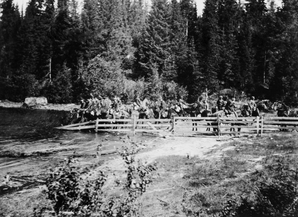 Anno Domkirkeodden, MILITÆRE FRA SKOLEEKSDRADONEN, HESTER, SOLDATER VED BERGSJØEN I STANGE ALMENNING 1919