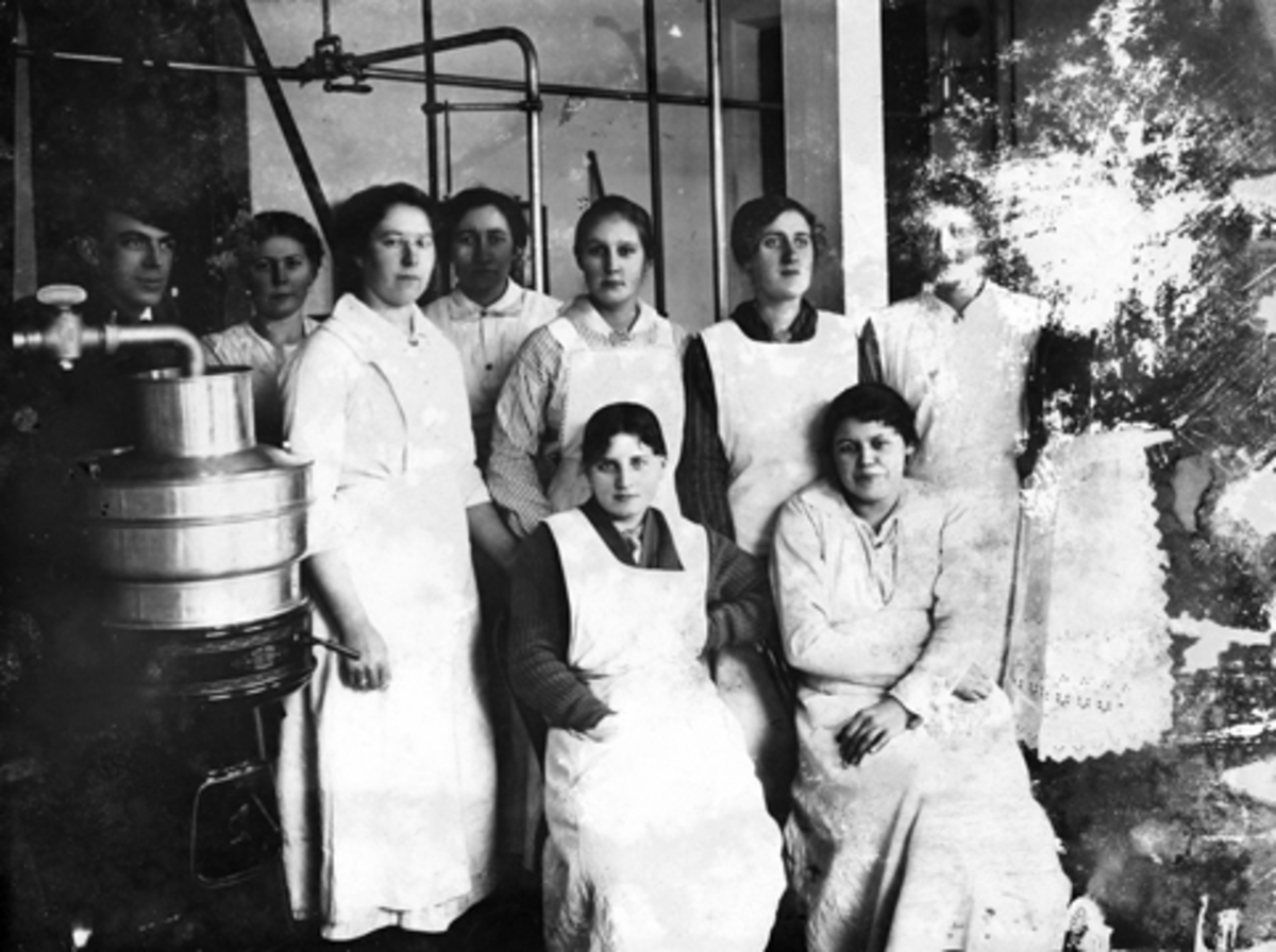 Anno Domkirkeodden, MEIERISKOLEN PÅ STANGE, GRUPPE UKJENTE ELEVER, TATT FØR 1914.