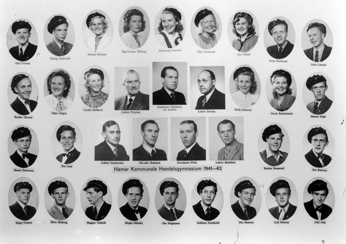 Christian Grundseth, HAMAR KOMMUNALE HANDELSGYMNASIUM, 1941-43, M/NAVN