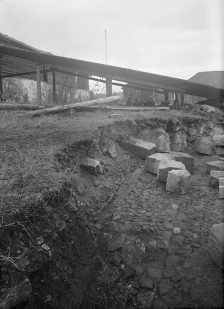 Anno Domkirkeodden, HAMAR BISPEGÅRD, HAMARKAUPANGEN, BORGGÅRDEN, STORHAMARLÅVEN, DOMKIRKEODDEN, ARKEOLOGI, GERHARD FISCHER, FOTO NORMANN 03. 11. 1948, FOTO 33.