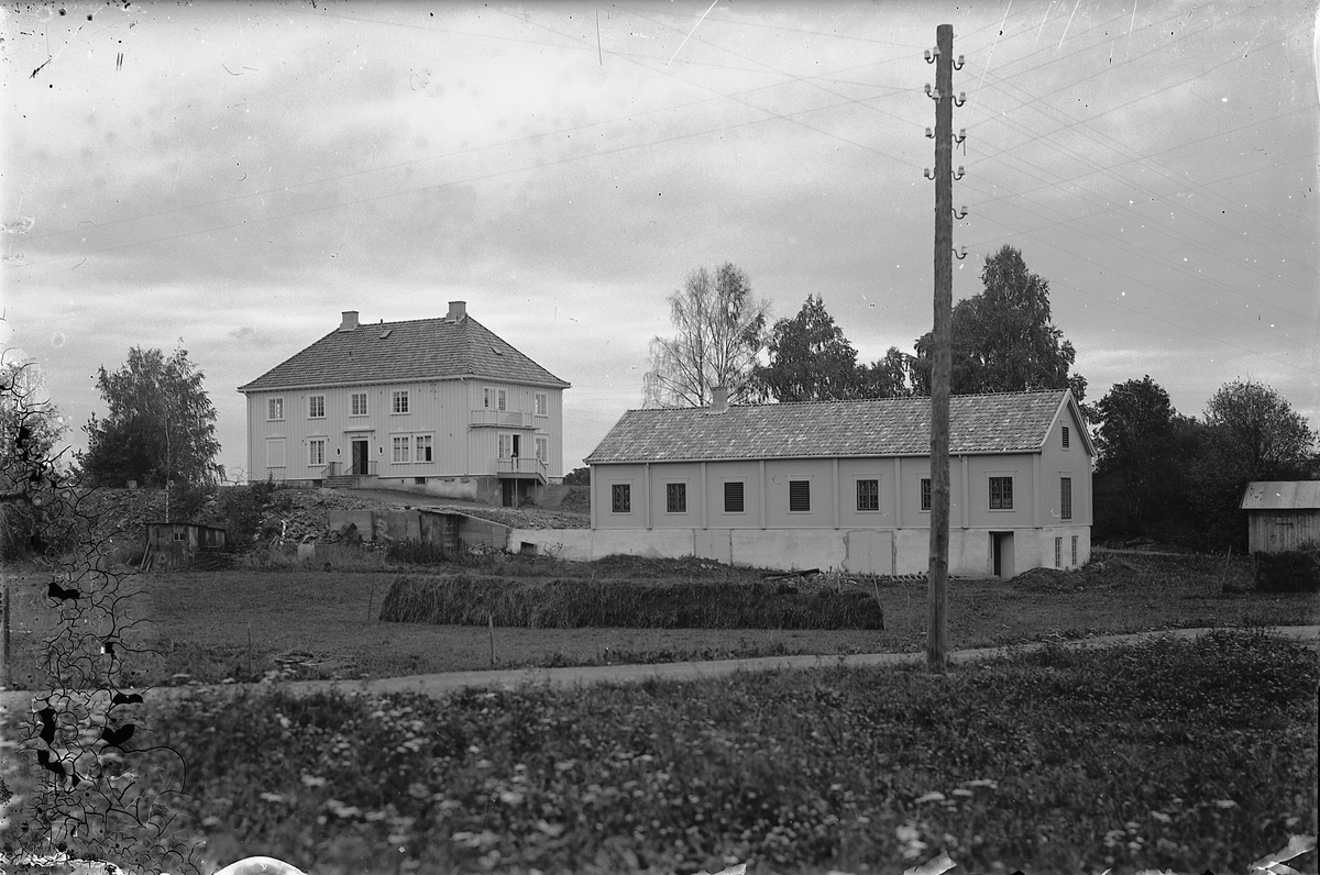 Oscar Løberg, CARL DIESENS EIENDOM PÅ DISEN, Hamar. UTHUSET I FORGRUNNEN. DISEN HADDE HØNS OG KALVER I ÅRA OMKRING 1930.