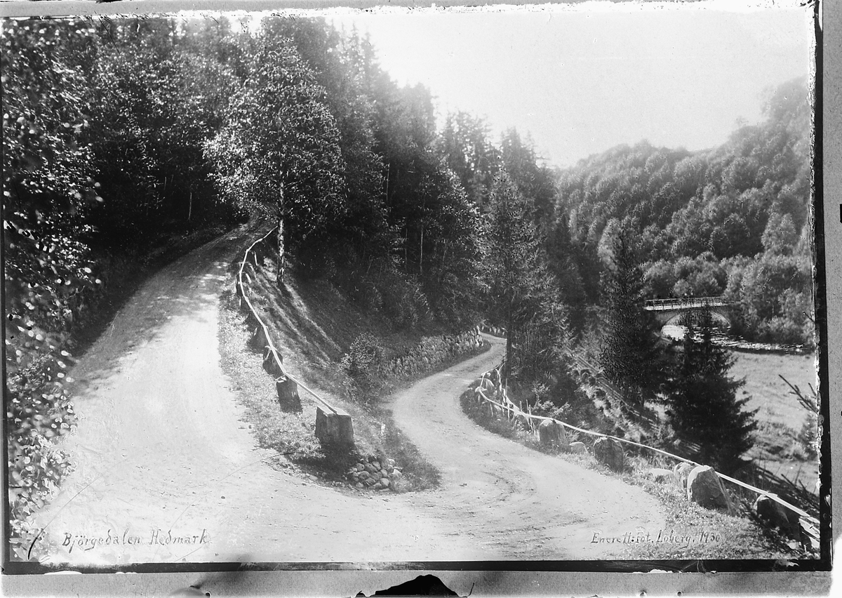 Oscar Løberg, BYGDEVEIEN PÅ FURNESSIDA AV BJØRGEDALEN, 1930.