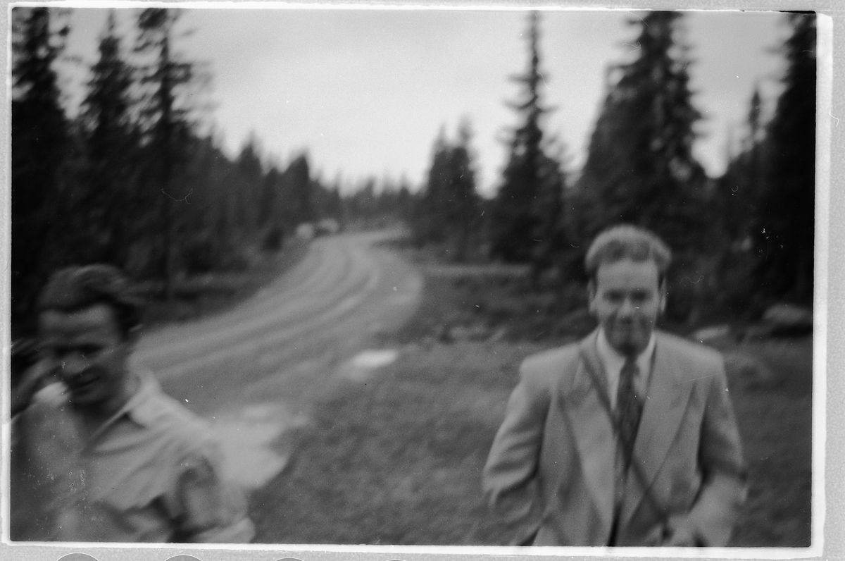 Håkon Prestkværn, To menn ved en vei i skogen.