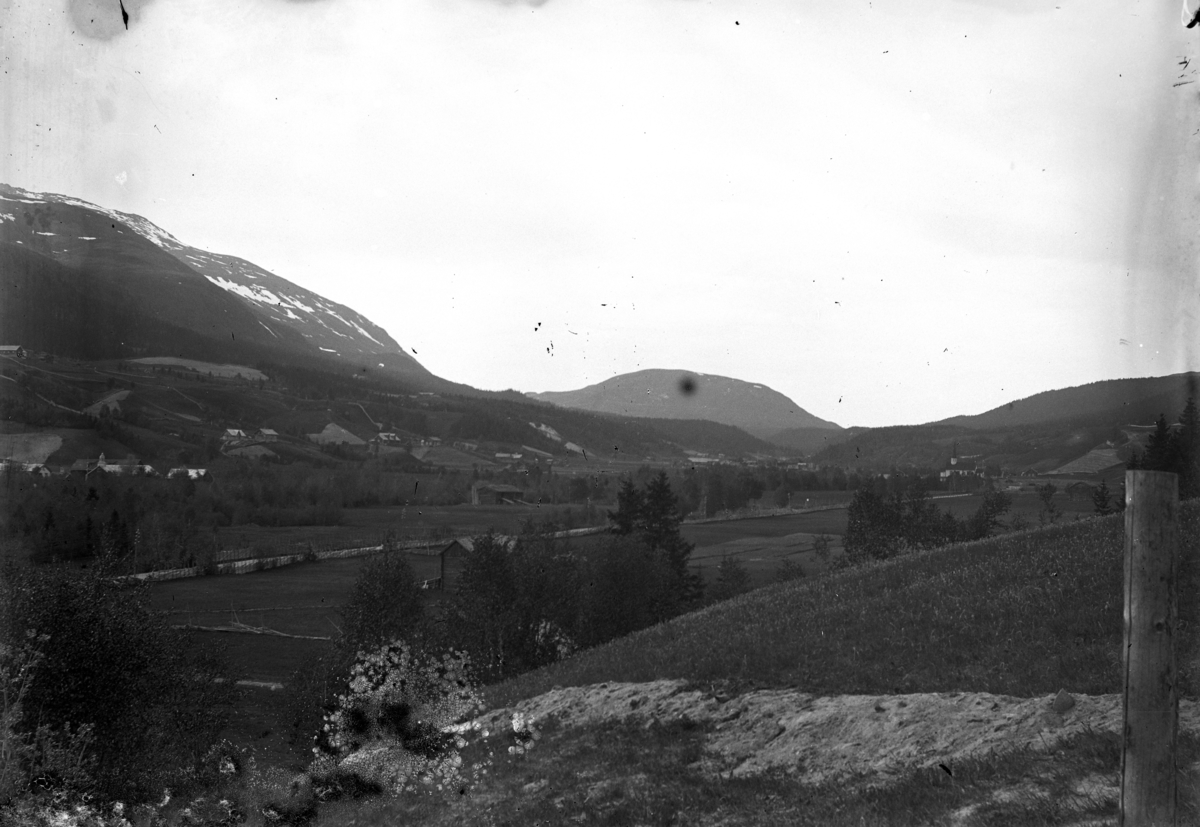 Johannes Larsen Alhaug, Tylldal i Tynset. Kirken til høyre.