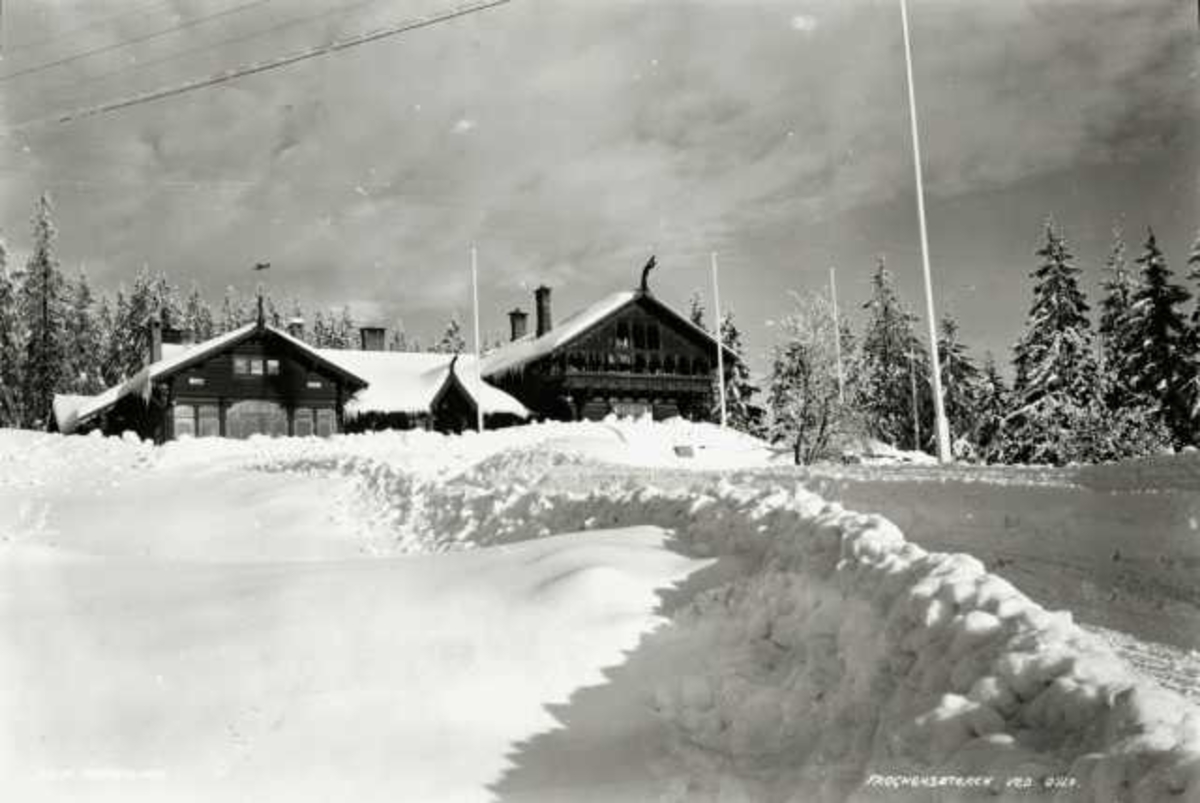 Hermann Christian Neupert, Frognerseteren Restaurant, Nordmarka, Oslo. Vintermotiv.