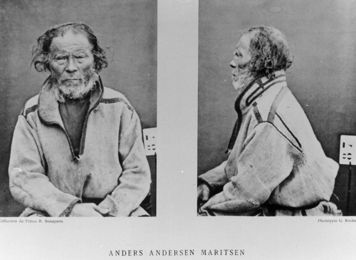 G. Roche, Roland Bonaparte sin samling. Portrrett av Anders Andersen Maritsen. Inngår i Bonapartes sameportretter som nr. 87. Bonaparte