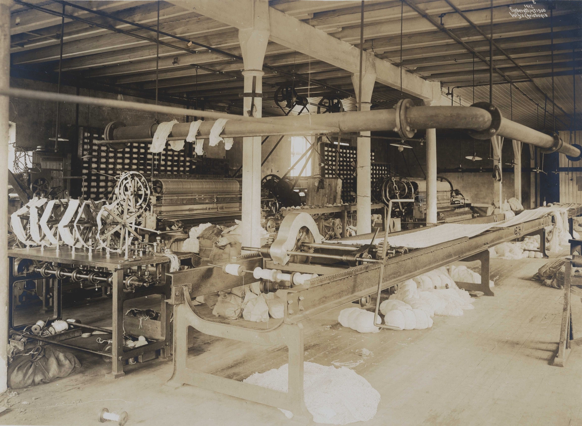 Anders Beer Wilse, Fortex A/S. Christiania Seildugsfabrik, Oslo. Garnvinder og vevmaskiner.