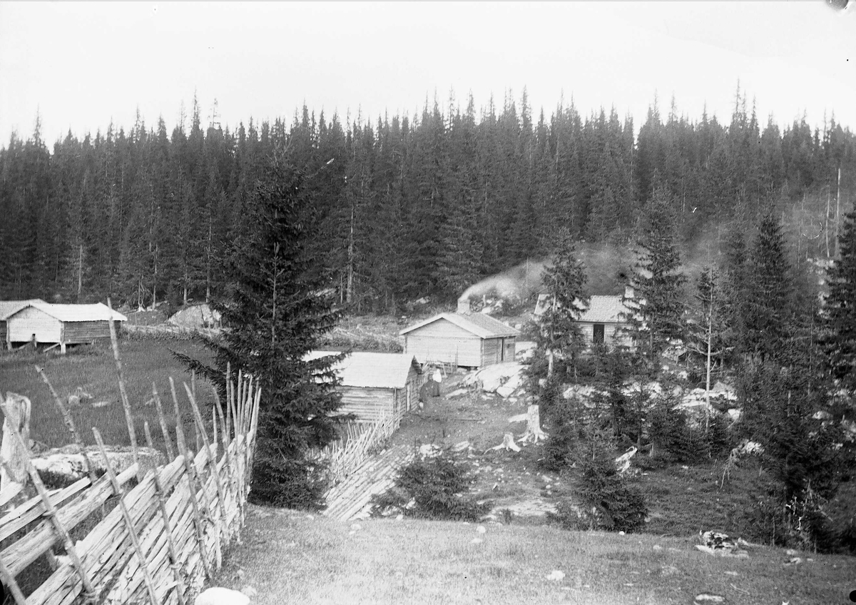 Axel Quinsgaard Wiborg, Setervollen og bebyggelse på Holoa seter, Hadeland, Jevnaker, Oppland, 1903.