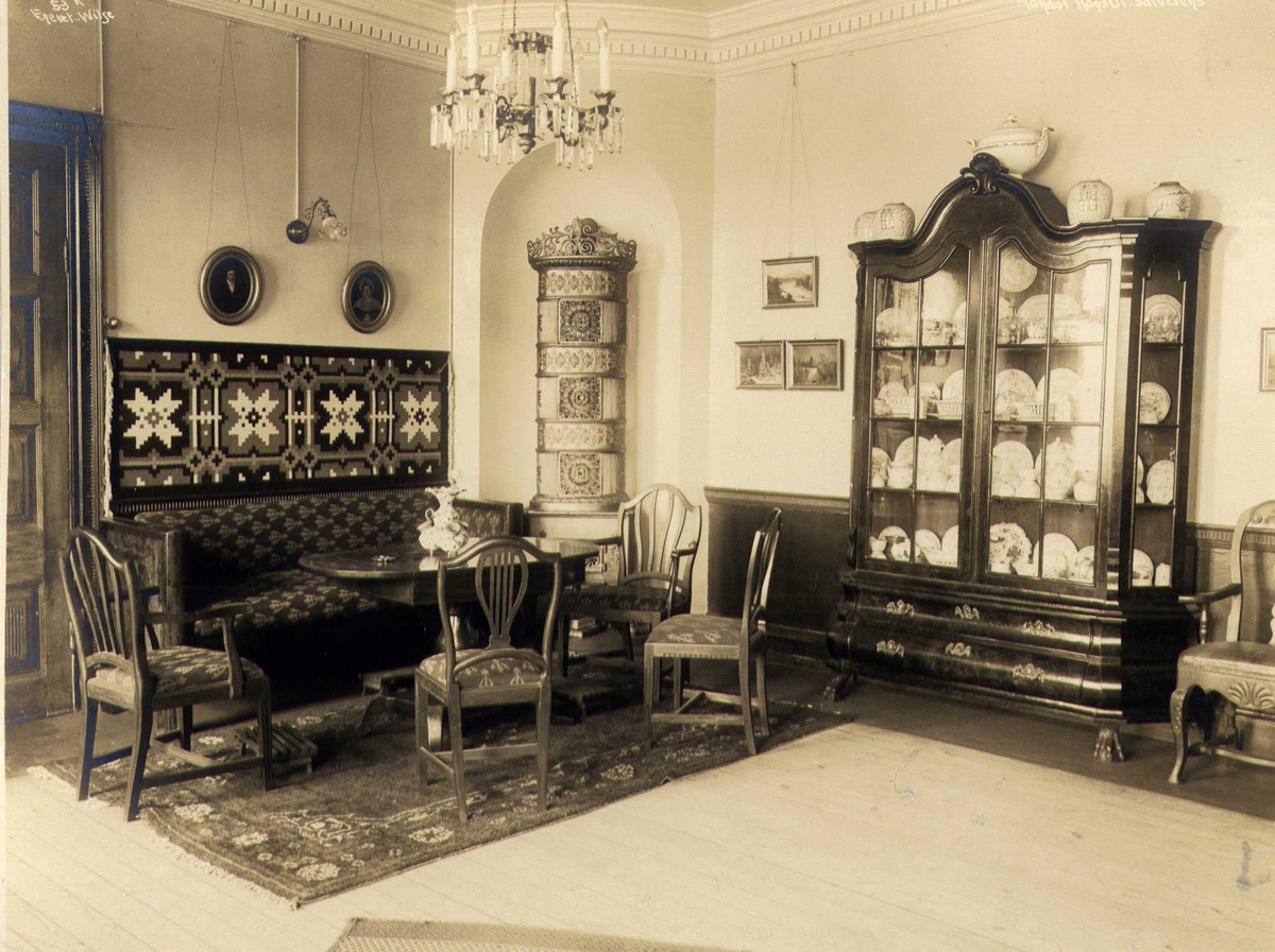 Anders Beer Wilse, Interiør, Andorsengården, Mandal, Vest-Agder. Fotografert 1912. Konsul Salvesens villa.