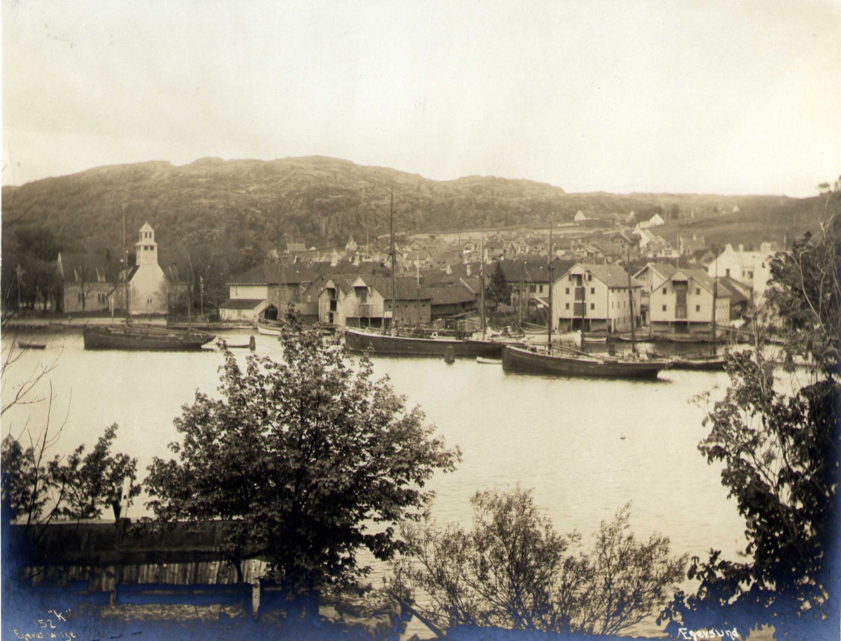 Anders Beer Wilse, Havneparti, Egersund, Eigersund, Rogaland. Fotografert 1912.