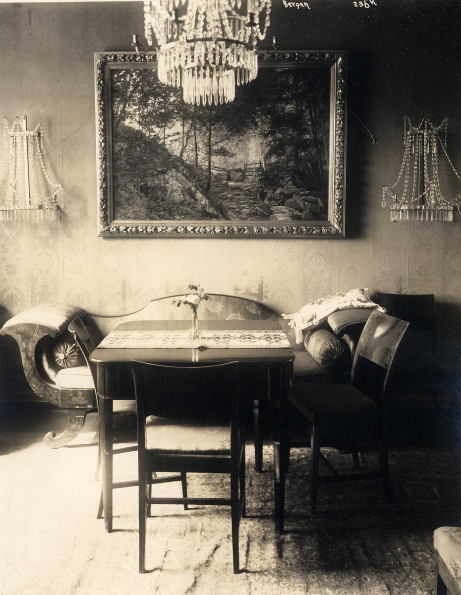 Anders Beer Wilse, Interiør, Rasmus Meyers samling, Bergen Kunstmuseum, Bergen, Hordaland. Fotografert 1912.