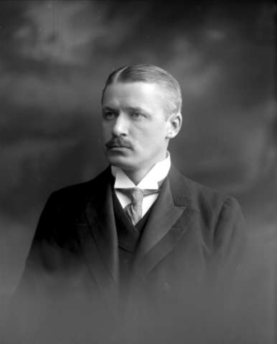 Gustav Borgen, Portrett, mann i mørk dress. Herr Matson. (Svensk.)