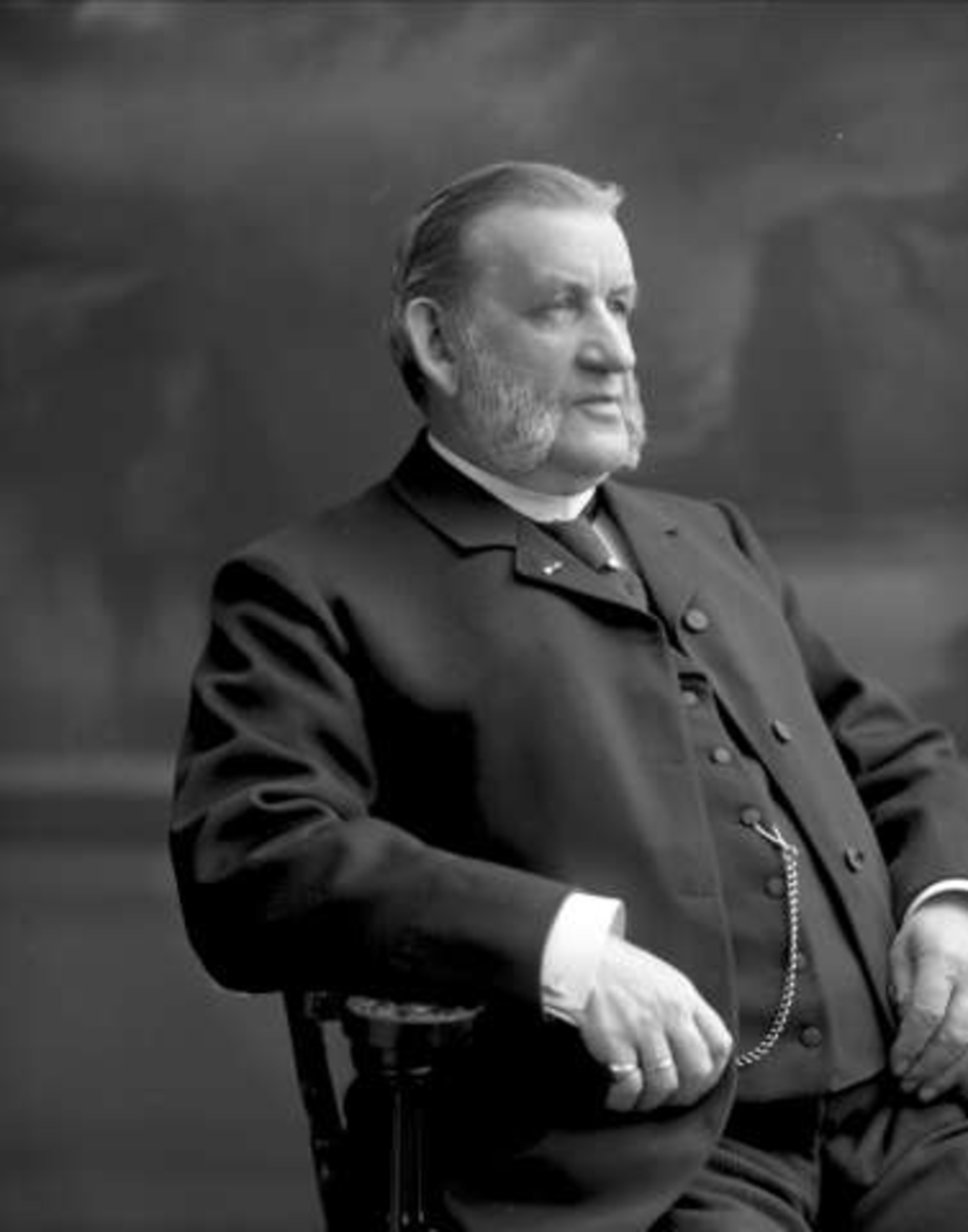 Gustav Borgen, Portrett, mann i dress, kinneskjegg. Herr fogd Garber.
