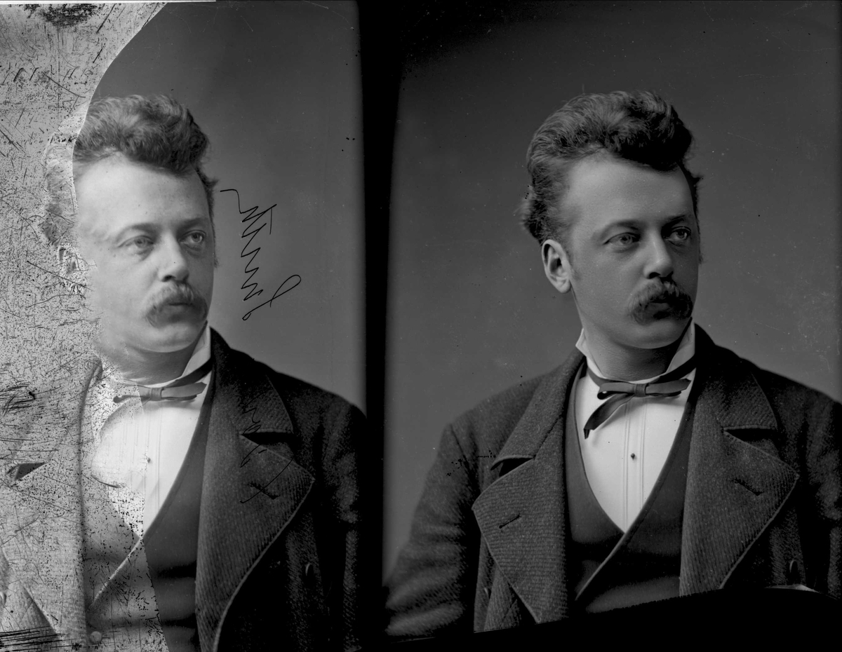 Gustav Borgen, Portrett, to eksponeringer av mann i dress.