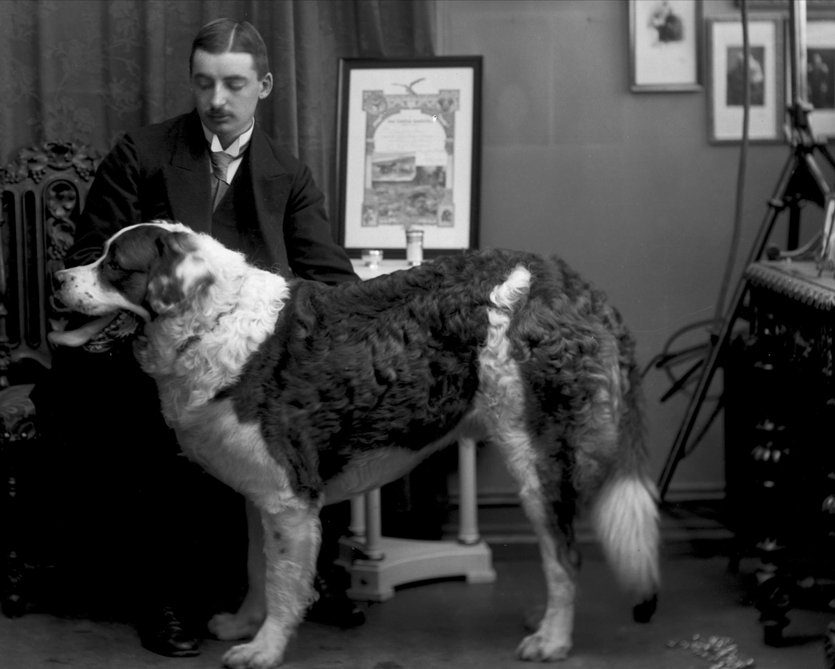 Gustav Borgen, Portrett, Agent Aaberg med hund.