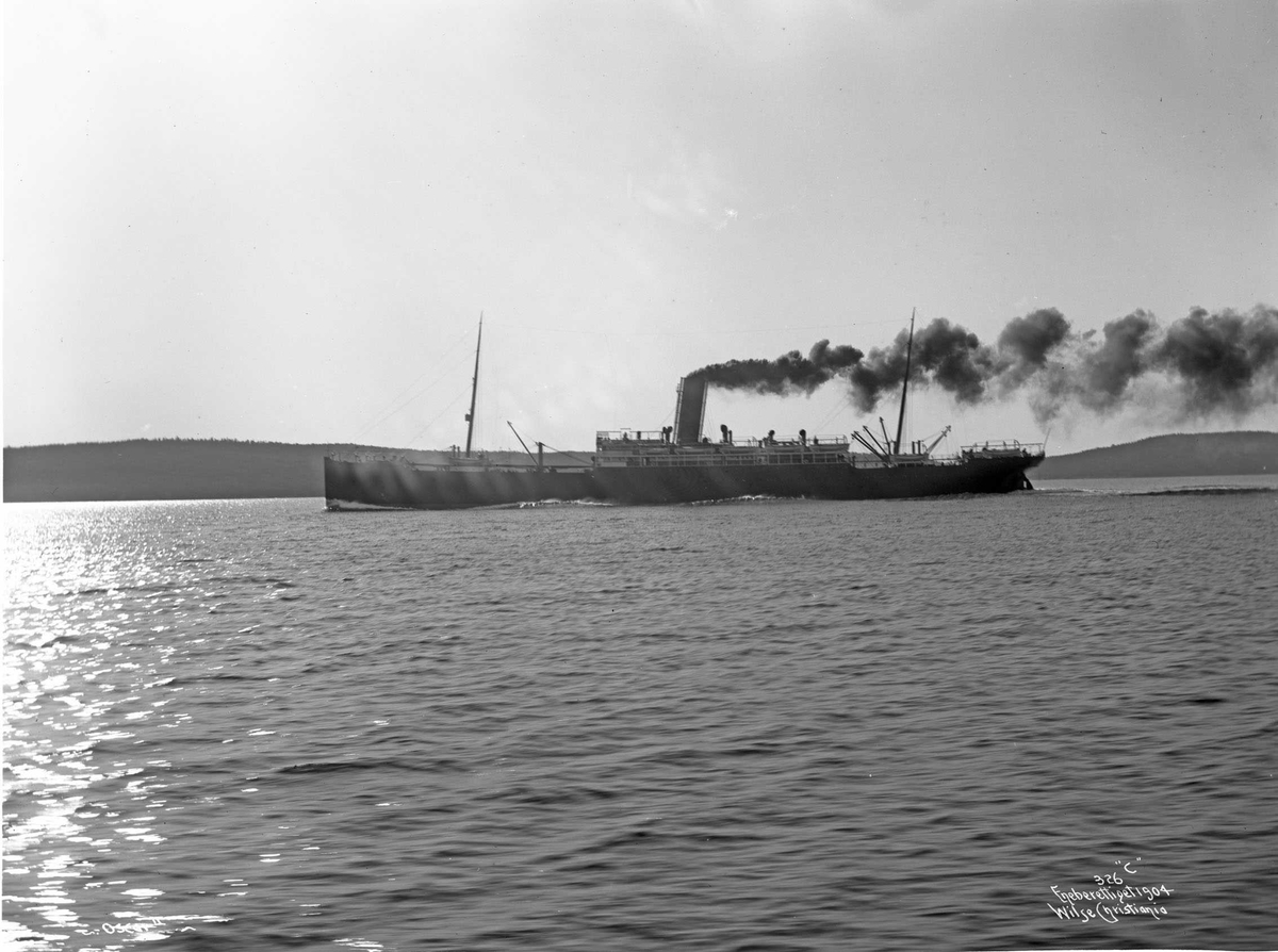 Anders Beer Wilse, D/S Oscar II (b. 1901, A. Stephen & Sons, Glasgow), fuld fart, DFDS