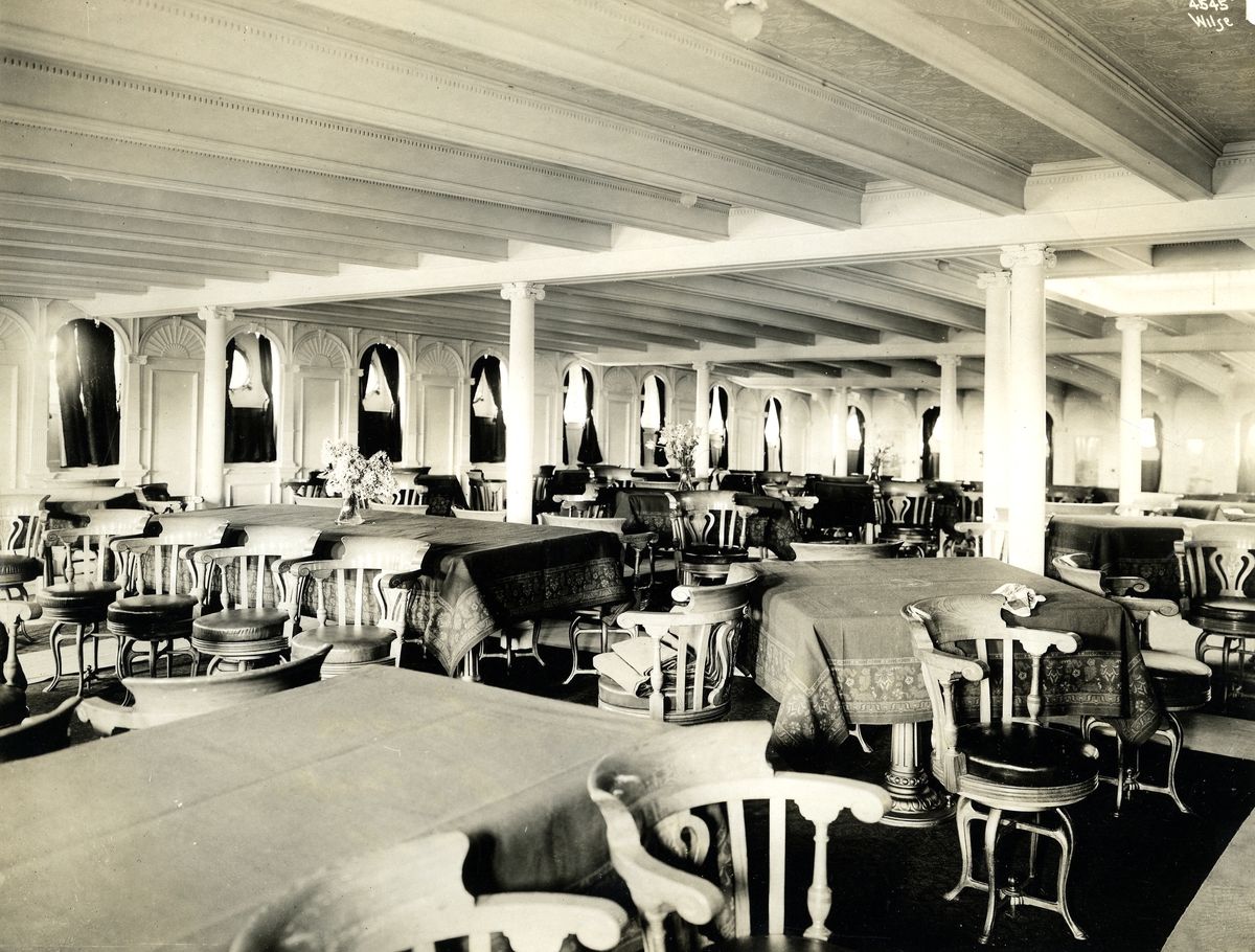 Anders Beer Wilse, Salong i 1. klasse på D/S Bergensfjord (b. 1913) etter reparasjonen og oppussingen på Nylands verksted i september 1924