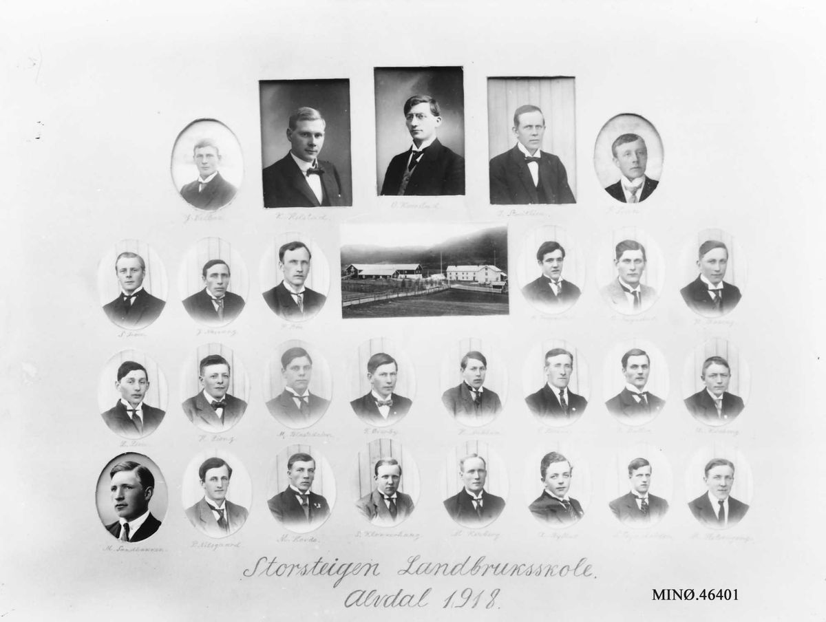 Per K. Lien, Klassebilde av Storsteigen landbruksskole 1918
