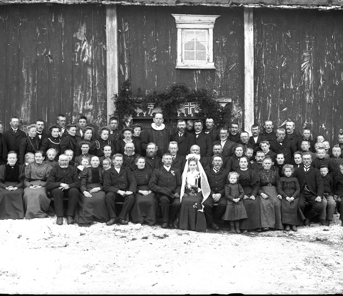 Peder J. Bredalslien, personer, klær, bryllup, brudekjole, gruppebilde