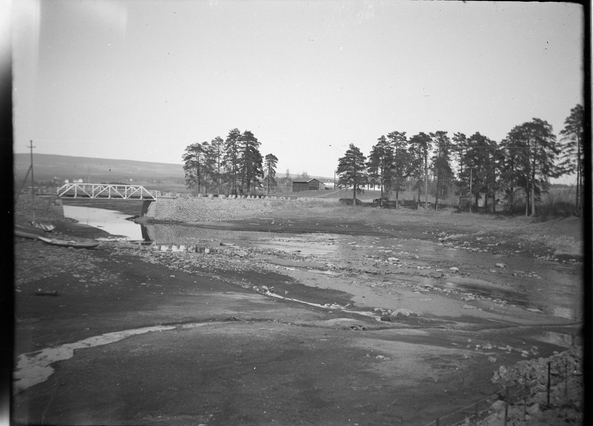Karl Andreas Diesen, Diesenbrua, Flagstadelva, Elvsholmen, Mjøsa, lav vannstand.