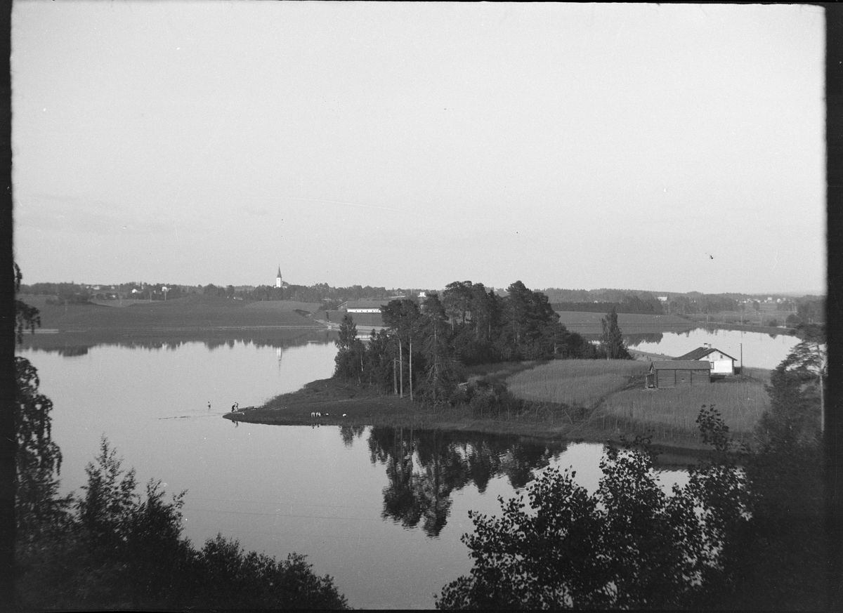 Karl Andreas Diesen, Åkersvika, Elvsholmen, Mjøsa, flom, 1927.
