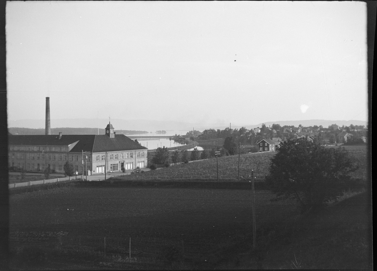 Karl Andreas Diesen, Hedmark Meieri, Vangsvegen, Disen, Briskebyen, flom i Mjøsa, 1927. Utsikt fra Disenhøi.