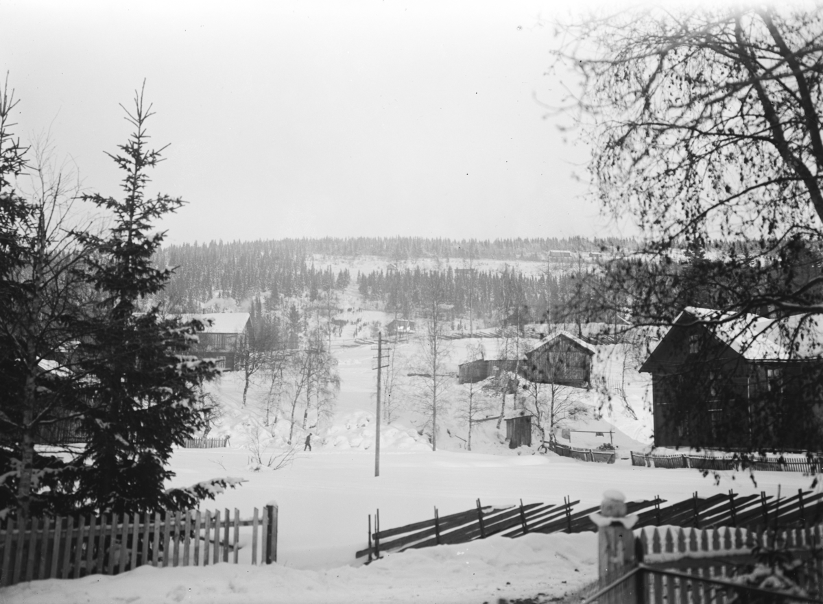 Otto W. F. Mejlænder, Fra Dunk. I bakgrunnen Skredderbakken, t.h. Arneborg. Lundgård er ikke bygd, altså før 1912.