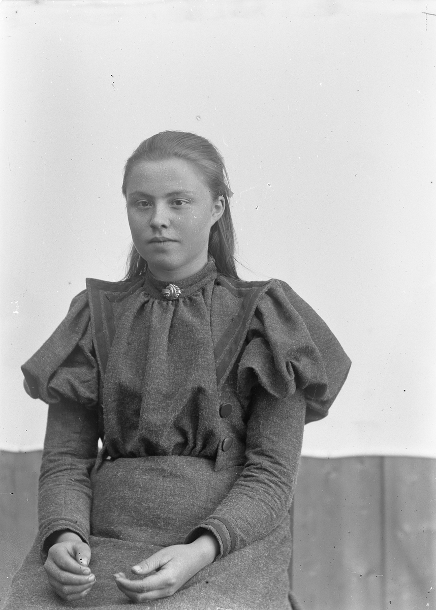 Jakob Jakobsen Engerdal, Ung dame/jente i kjole. Sitter.