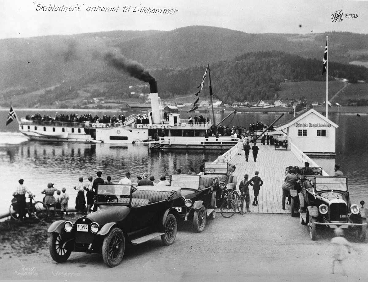 Anders Beer Wilse, Prot: Mjøsen - Skibladner Ankomst Lillehammer