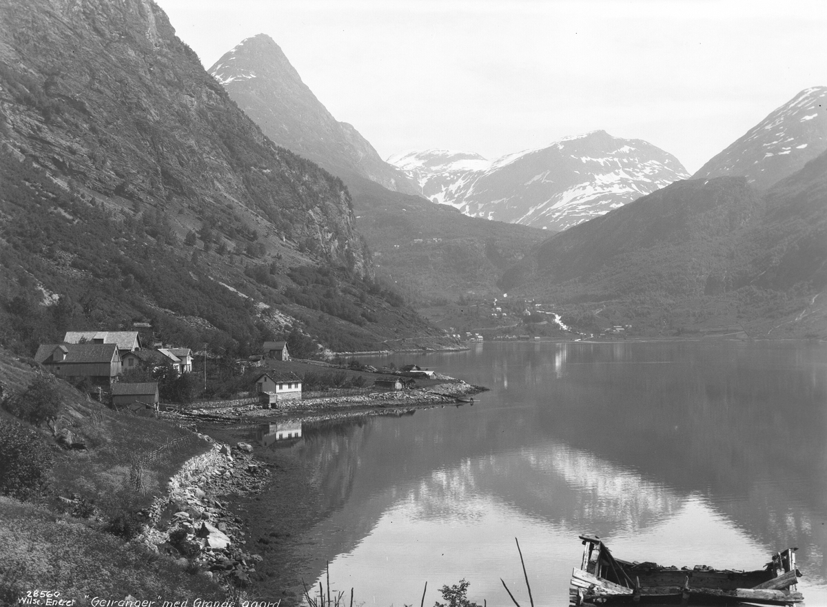 Anders Beer Wilse, Prot: Vestlandsfjordene - Geirangerfjord, Geiranger (Merok) med Grande gaard