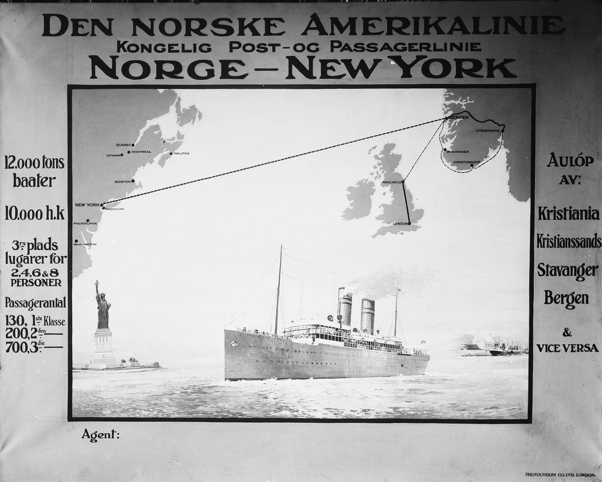 Anders Beer Wilse, Prot: Copi Plakat for Norske Amerika Linien