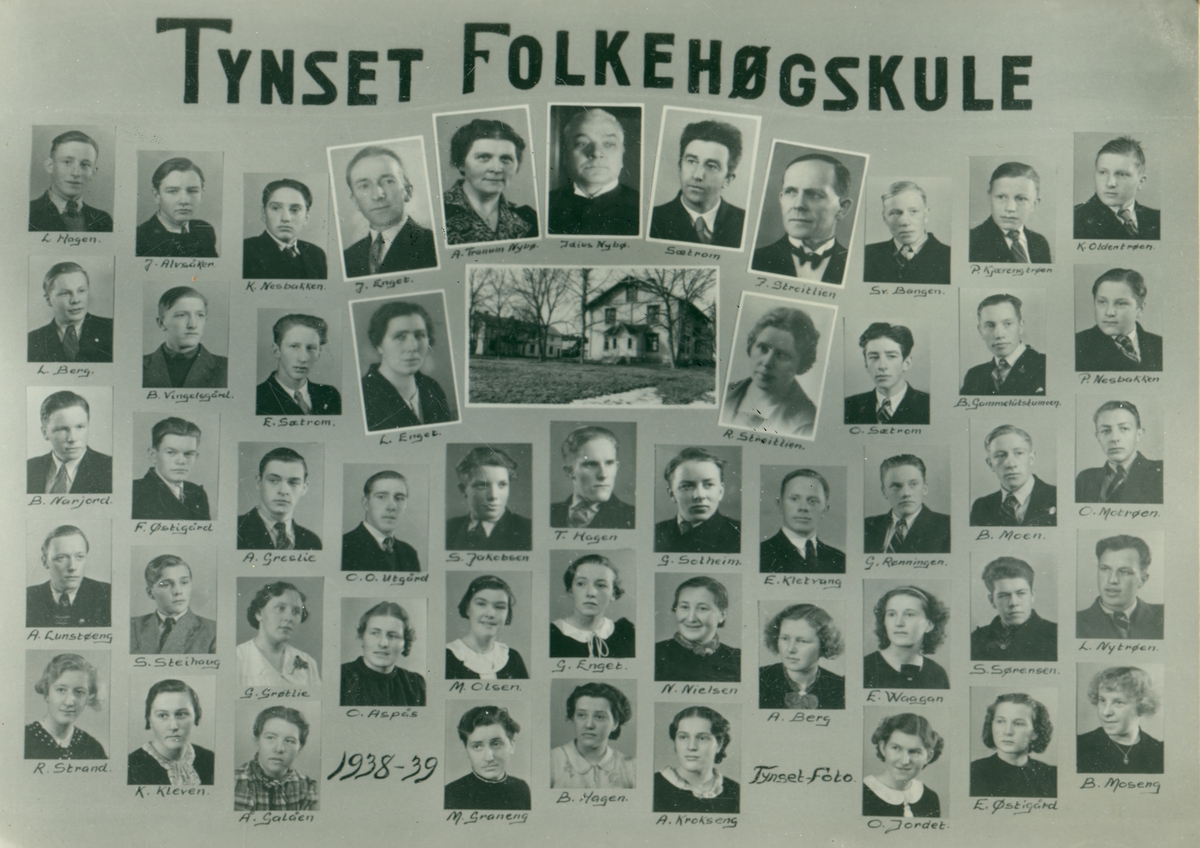 Tynset Foto, Tynset folkehøgskole 1938-39