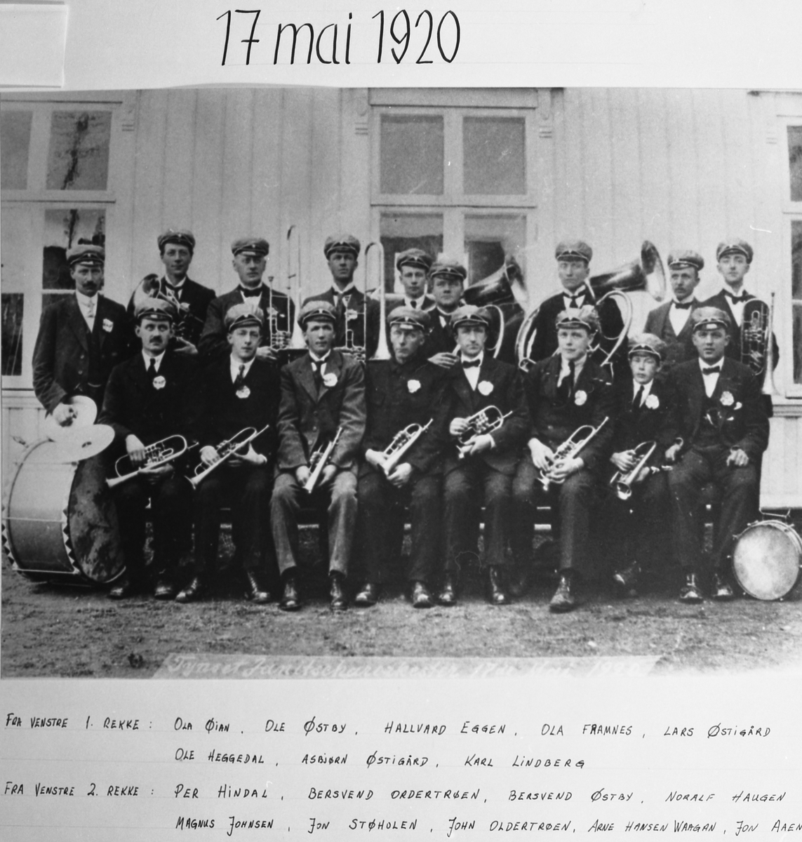 Tynset Foto, Tynset janitsjarorkester 17. mai 1920