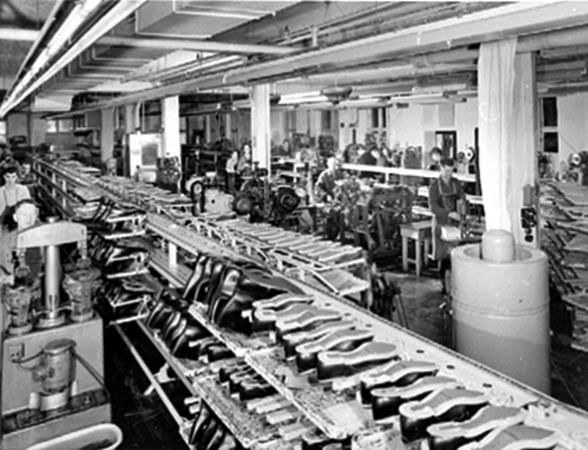 Anno Domkirkeodden, INTERIØR PINNERIET, RANDAVDELINGEN, A/S NORRØNA SKOFABRIKK, FALSENSGATE 12