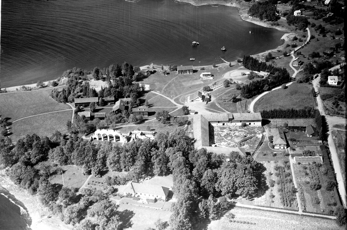 Widerøes Flyveselskap A/S, FLYFOTO OVERSIKT HEDMARKSMUSEET OG DOMKIRKEODDEN, ROSENLUNDSVIKA