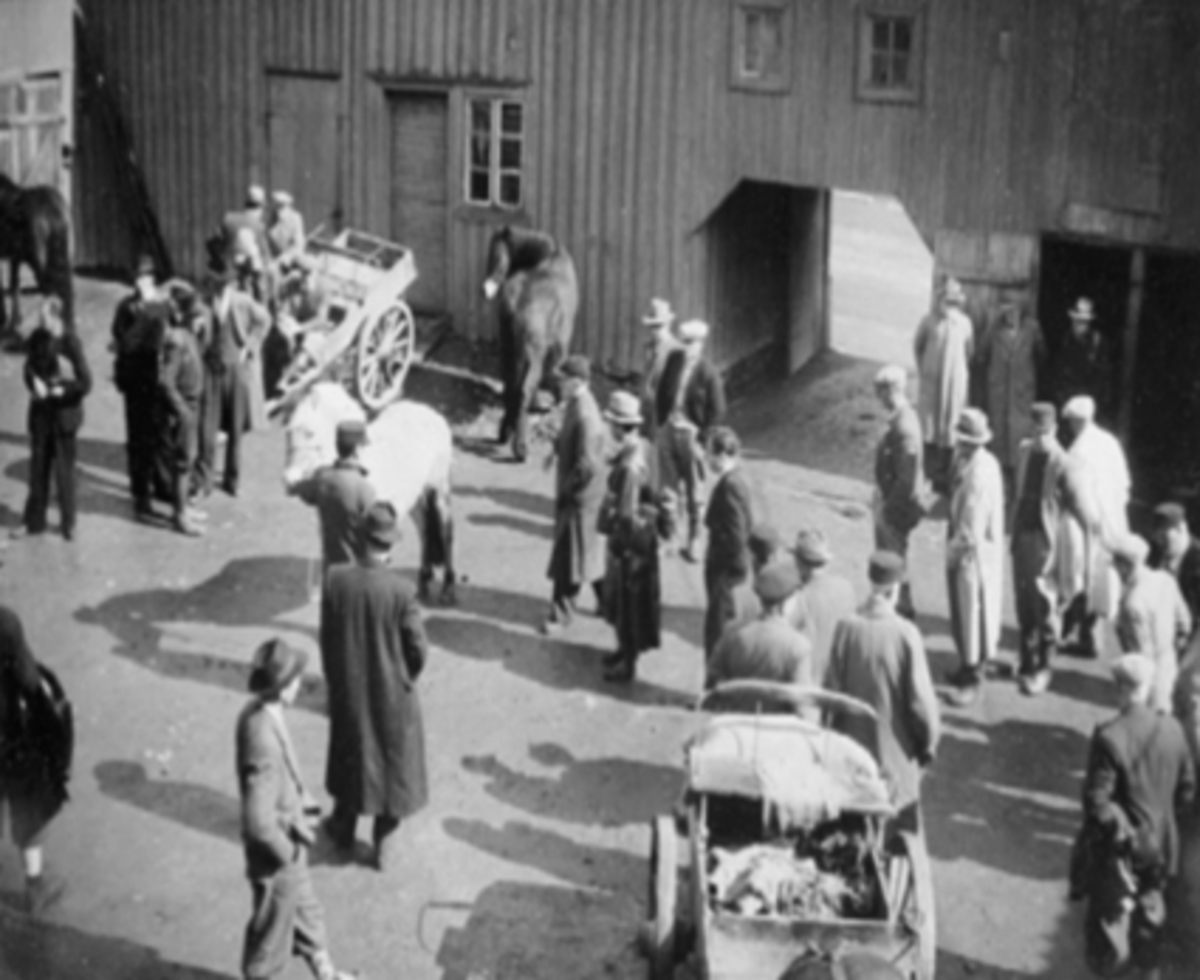 Anno Domkirkeodden, Hestehandel Oplandske Gjestgiveri. 1940-årene. Stallgården, Hamar.