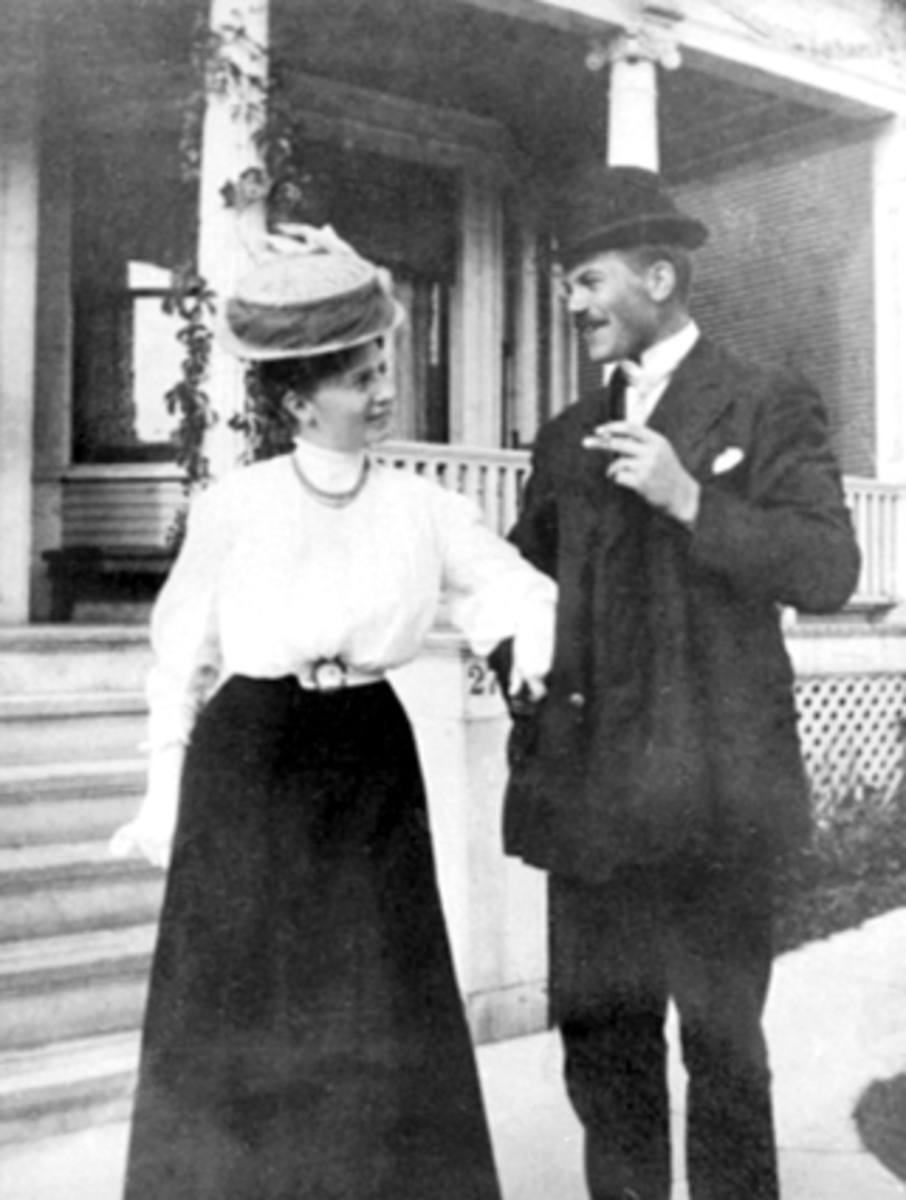 Anno Domkirkeodden, Rachel Cathrine Willas Hansen og Johannes Arnt Jensen som nyforlovede. Bildet er tatt i Colorado 1908.