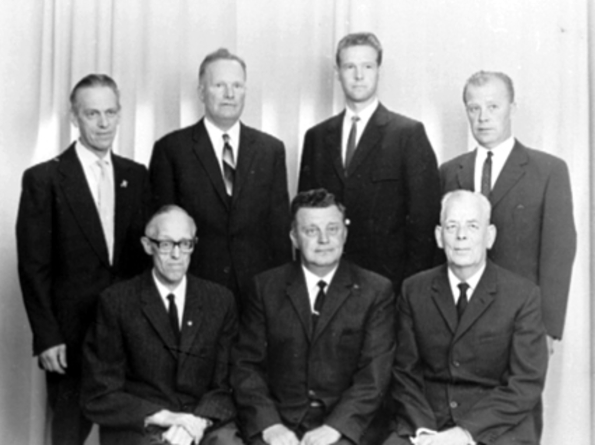 Anno Domkirkeodden, GRUPPE 7 ARBEIDSUTVALGET, HAM-KAMForan v: Gunnar M. Martinsen, Kåre Brovold, Leif Hansen, Bak: Bjarne M. Martinsen, Bjarne Granberg, Georg Larsen, Michael Brovold.