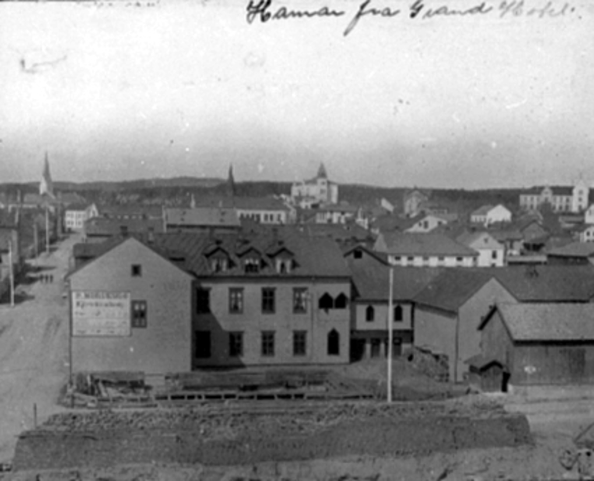 Anno Domkirkeodden, UTSIKT FRA GRAND HOTELL MOT MIDTBYEN OG LÆRERSKOLEN,