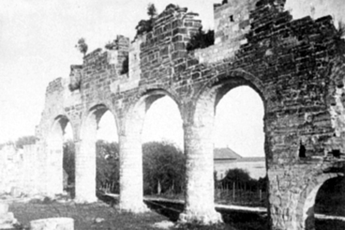 Anno Domkirkeodden, DOMKIRKERUINEN, STORHAMAR GÅRD I BAKGR. , MJØSAPostkort.