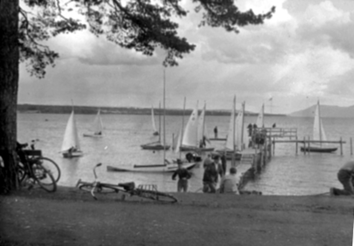 Anno Domkirkeodden, HAMAR SEILERFORENING, SEILERBRYGGA PÅ RIDEHUSSTRANDA, SEILBÅTER, FOLK