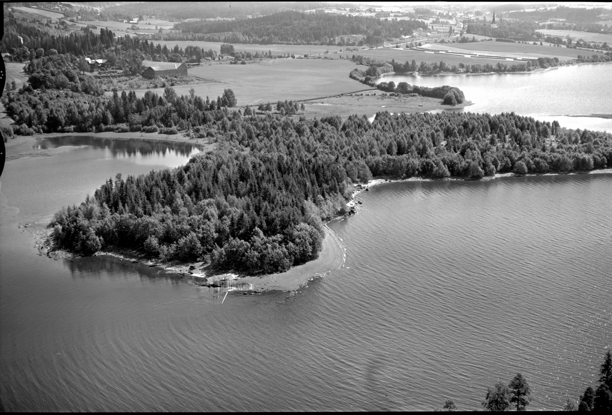 Anno Domkirkeodden, Flyfoto av badestrand på Korgerstuodden ved Moelv.