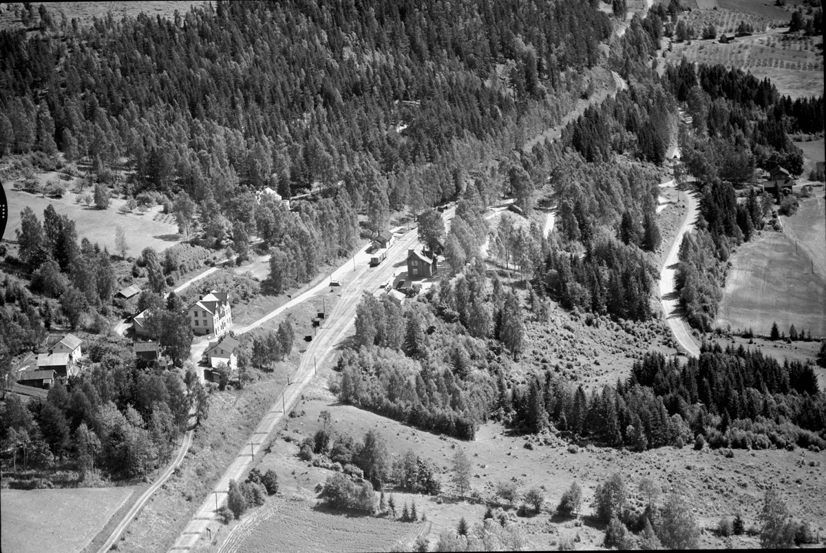 Anno Domkirkeodden, Flyfoto av Veldre jernbanestasjon, Ringsaker.