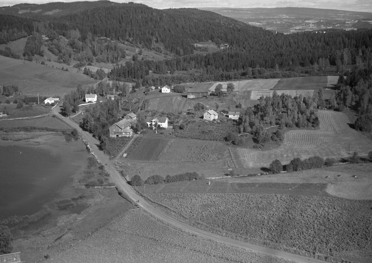 Anno Domkirkeodden, Flyfoto av Hannestad nedre, Stavsjø, Hedmark.