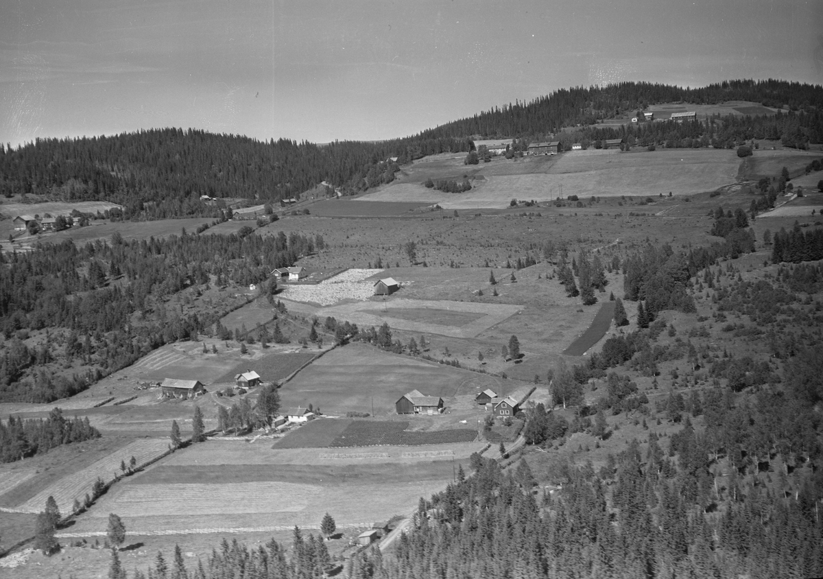 Anno Domkirkeodden, Flyfoto av Sørenga gard, Lismarka, Ringsaker.