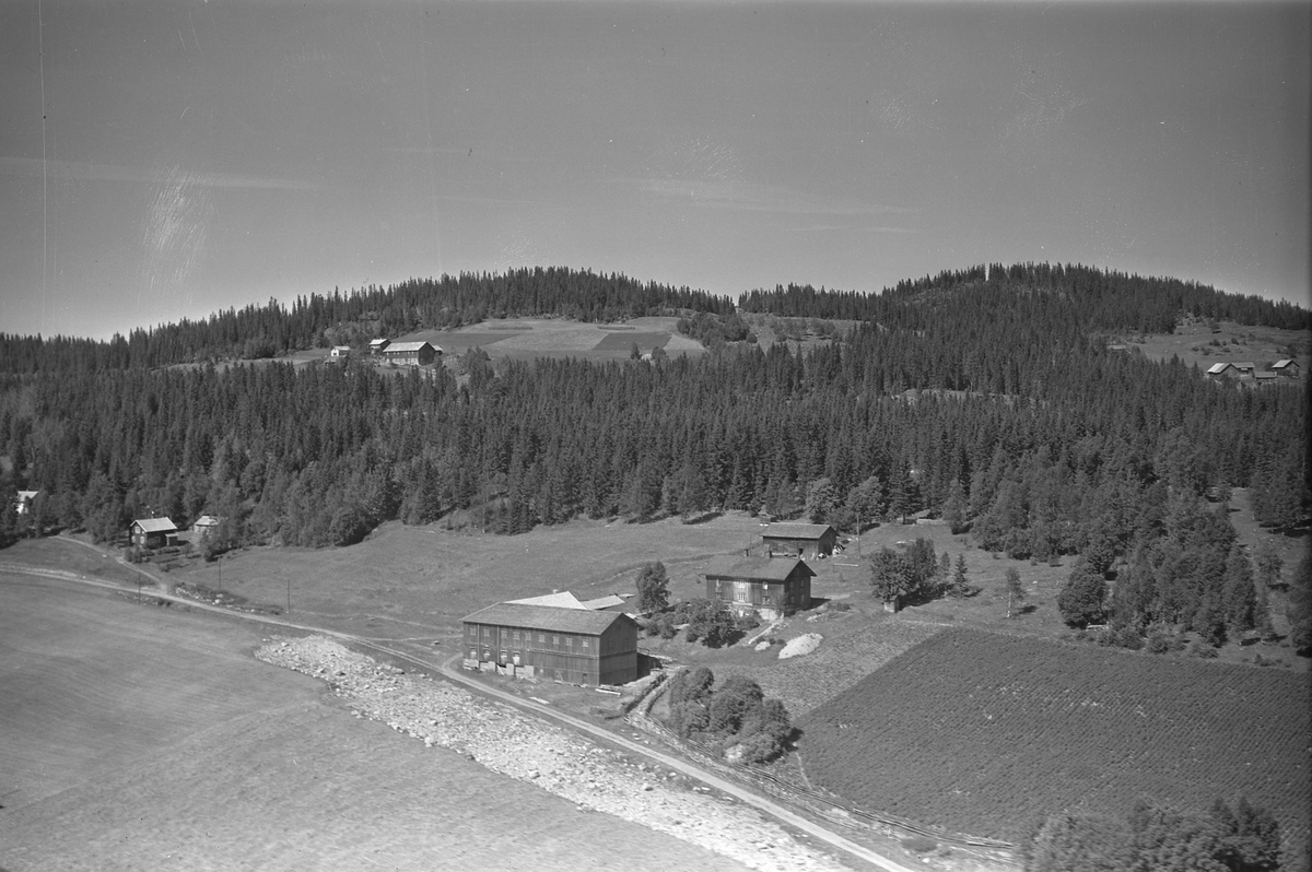 Anno Domkirkeodden, Flyfoto av Gudbrandsrud gard, Lismarka, Ringsaker.