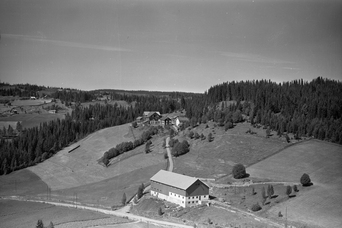 Anno Domkirkeodden, Flyfoto av Nordlia gard, Lismarka, Ringsaker.