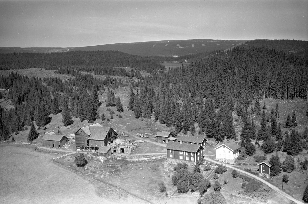 Anno Domkirkeodden, Flyfoto av Nordlia gard, Lismarka, Ringsaker.